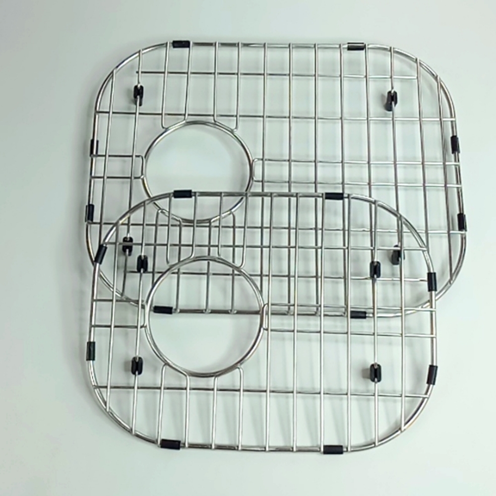 Stainless Steel Heavy Duty Dishwasher Safe Footed Sink Grids/Protectors Set Of 2 - Picture 1 of 13